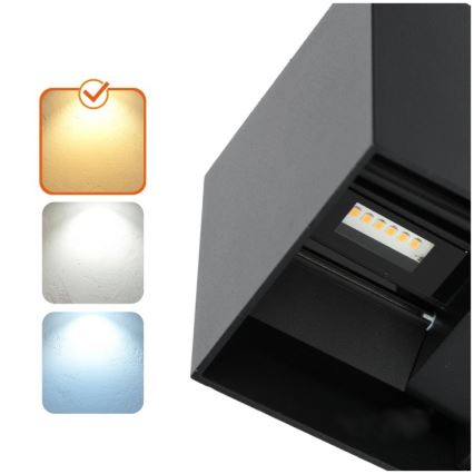 Επιτοίχιο φωτιστικό εξωτερικού χώρου LED QUERK 2xLED/3W/230V 3000K IP54 μαύρο