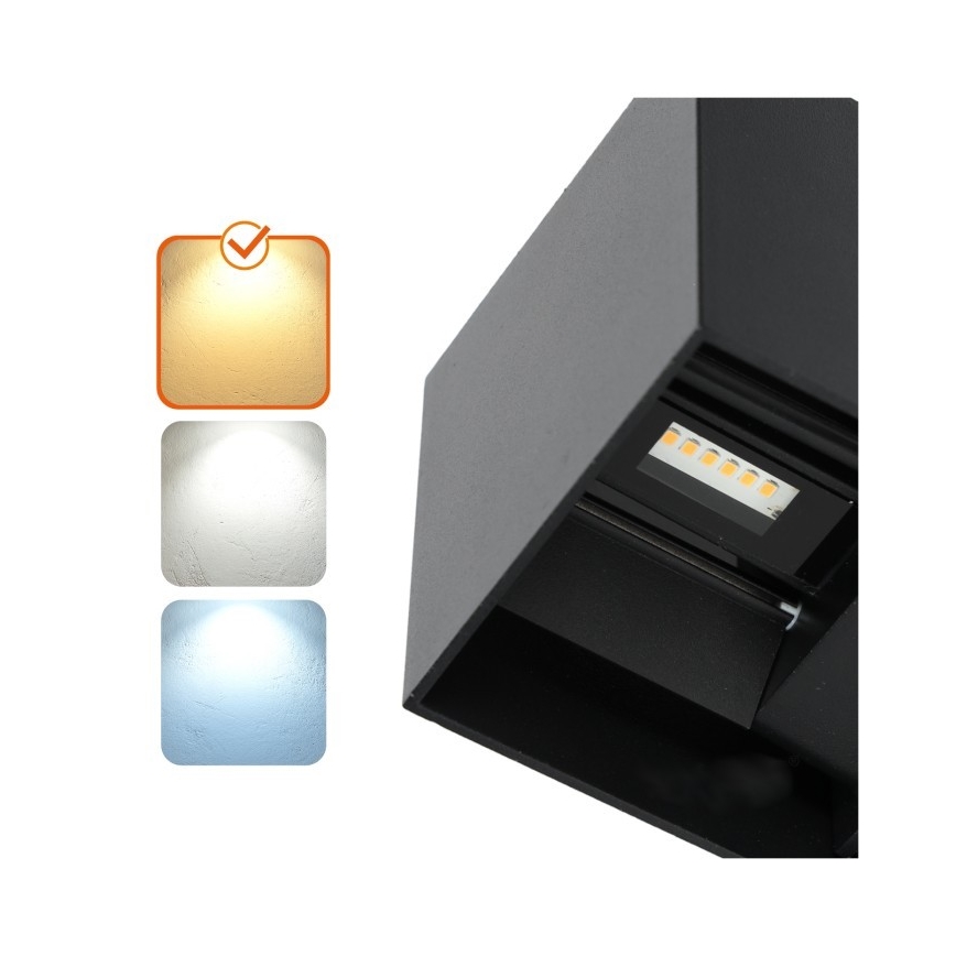 Επιτοίχιο φωτιστικό εξωτερικού χώρου LED QUERK 2xLED/3W/230V 3000K IP54 μαύρο