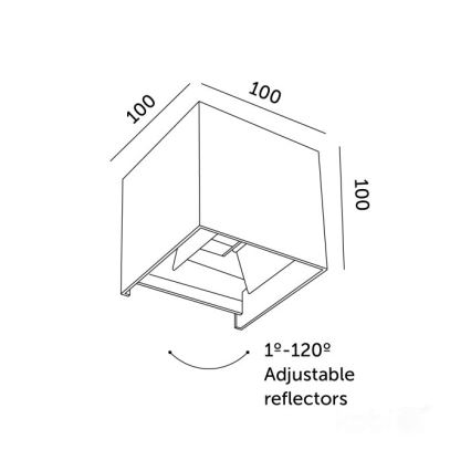 Επιτοίχιο φωτιστικό εξωτερικού χώρου LED QUERK 2xLED/3W/230V 3000K IP54 μαύρο