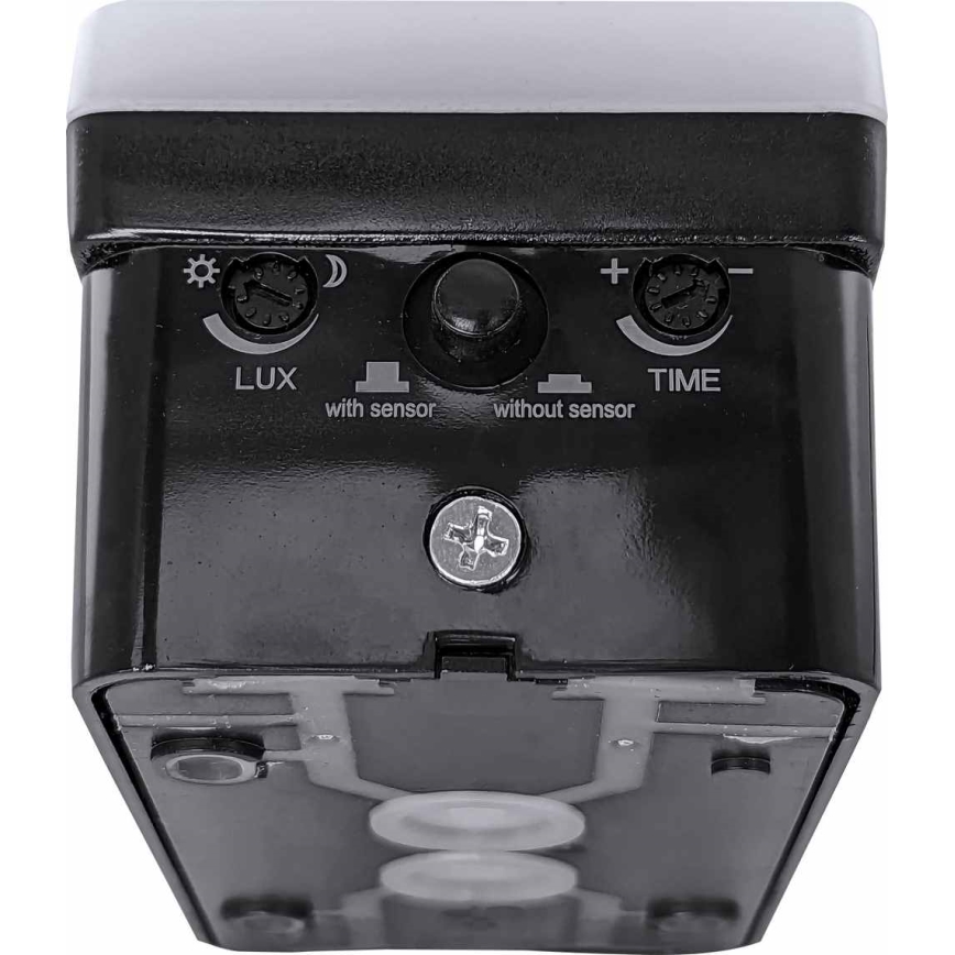 LED ρυθμιζόμενο εξωτερικό επιτοίχιο φωτιστικό με αισθητήρα κίνησης και σούρουπου LED/12/15/20W/230V IP65 μαύρο