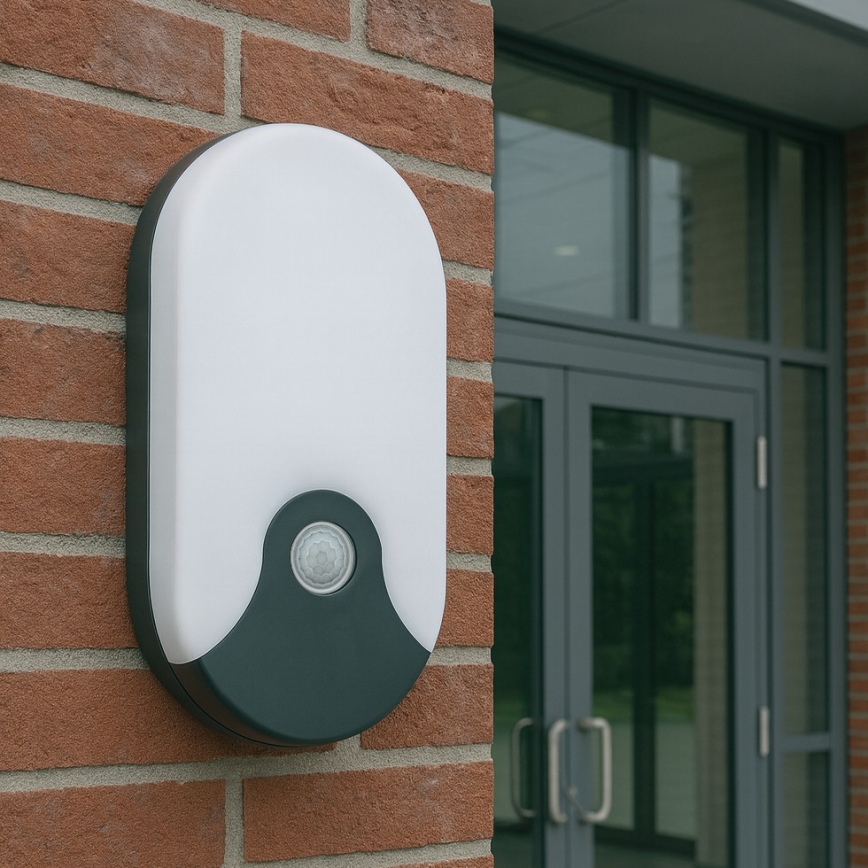 Επιτοίχιο φωτιστικό εξωτερικού χώρου LED με αισθητήρα κίνησης LED/18W/230V IP44 ανθρακί