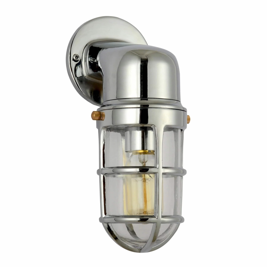 Επιτοίχιο φωτιστικό εξωτερικού χώρου LUND 1xE27/12W/230V IP44 γυαλιστερό χρώμιο