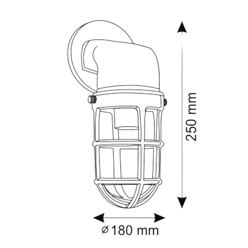 Επιτοίχιο φωτιστικό εξωτερικού χώρου LUND 1xE27/12W/230V IP44 γυαλιστερό χρώμιο