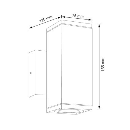 Επιτοίχιο φωτιστικό εξωτερικού χώρου MORRIS 2xGU10/35W/230V IP54