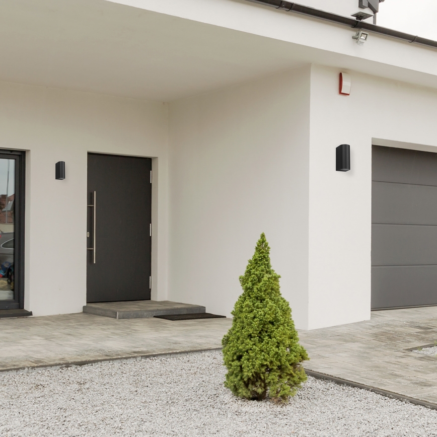 Επιτοίχιο φωτιστικό εξωτερικού χώρου OVALIS 2xGU10/35W/230V IP44 μαύρο