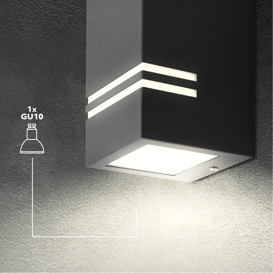 Επιτοίχιο φωτιστικό εξωτερικού χώρου QUAZAR 1xGU10/11W/230V IP44