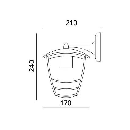 Επιτοίχιο φωτιστικό εξωτερικού χώρου TEVIO KD 1xE27/60W/230V IP54 μαύρο