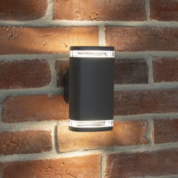 Επιτοίχιο φωτιστικό εξωτερικού χώρου ZEVI 2xGU10/10W/230V IP54 ανθρακί