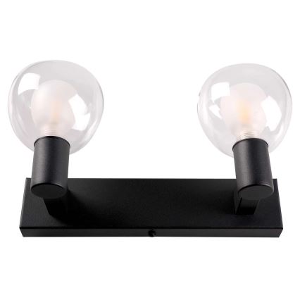 Επιτοίχιο φωτιστικό μπάνιου POLA 2xG9/5W/230V IP44 μαύρο/διάφανο