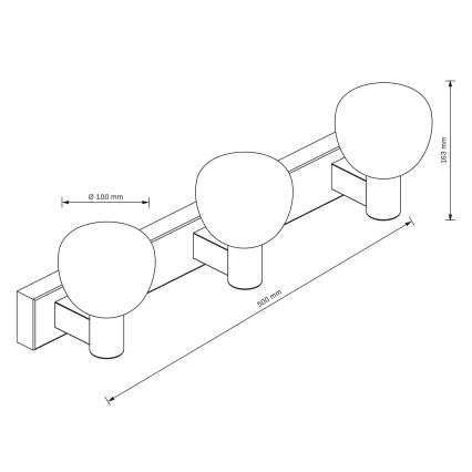 Επιτοίχιο φωτιστικό μπάνιου POLA 3xG9/5W/230V IP44 μαύρο/διάφανο