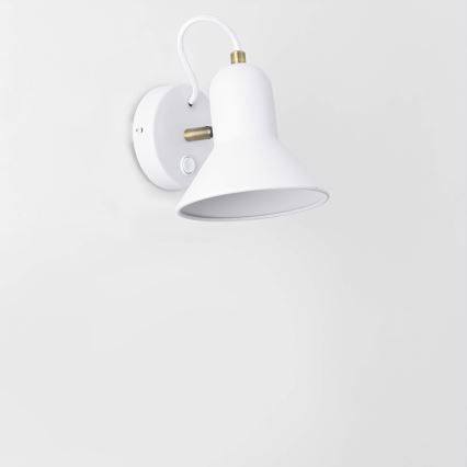 Επιτοίχιο σποτ ASTAMA 1xE27/40W/230V σε λευκό/ορείχαλκο