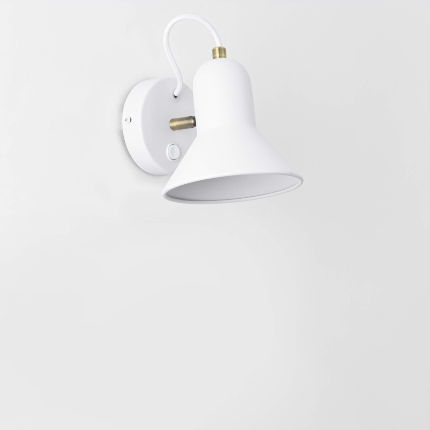 Επιτοίχιο σποτ ASTAMA 1xE27/40W/230V σε λευκό/ορείχαλκο