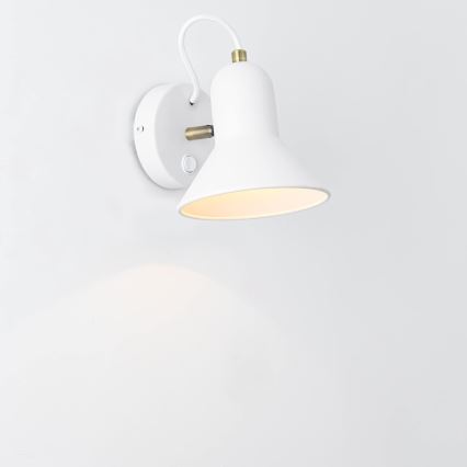 Επιτοίχιο σποτ ASTAMA 1xE27/40W/230V σε λευκό/ορείχαλκο