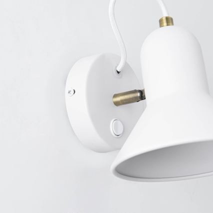 Επιτοίχιο σποτ ASTAMA 1xE27/40W/230V σε λευκό/ορείχαλκο