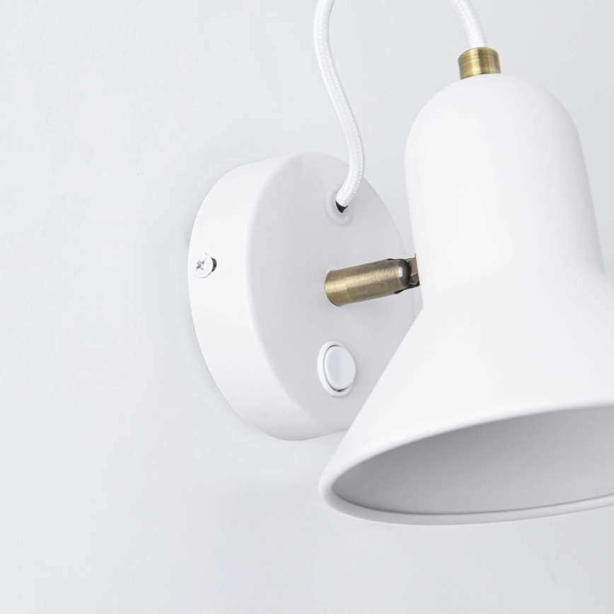 Επιτοίχιο σποτ ASTAMA 1xE27/40W/230V σε λευκό/ορείχαλκο