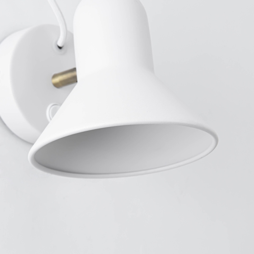 Επιτοίχιο σποτ ASTAMA 1xE27/40W/230V σε λευκό/ορείχαλκο