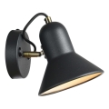 Επιτοίχιο σποτ φωτιστικό ASTAMA 1xE27/40W/230V μαύρο/ορείχαλκος