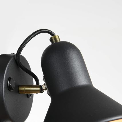 Επιτοίχιο σποτ φωτιστικό ASTAMA 1xE27/40W/230V μαύρο/ορείχαλκος