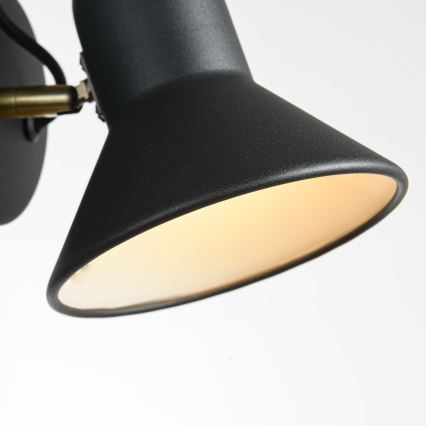 Επιτοίχιο σποτ φωτιστικό ASTAMA 1xE27/40W/230V μαύρο/ορείχαλκος