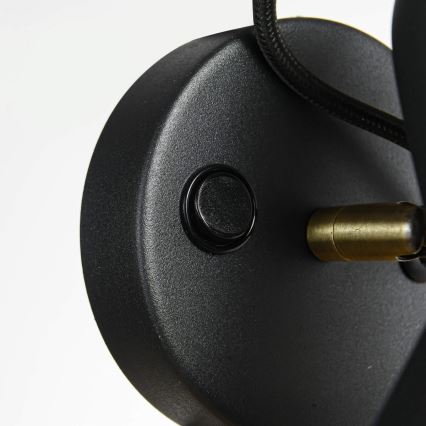 Επιτοίχιο σποτ φωτιστικό ASTAMA 1xE27/40W/230V μαύρο/ορείχαλκος