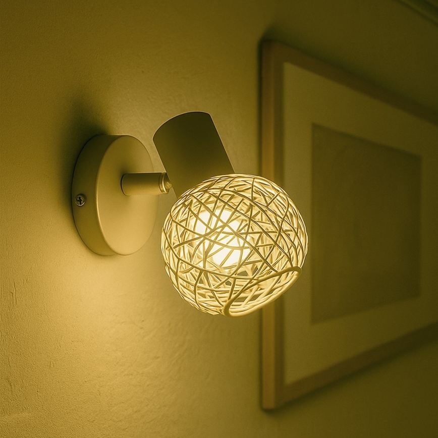 Επιτοίχιο σποτ φωτιστικό DEX 1xE14/10W/230V μπεζ/κρεμ