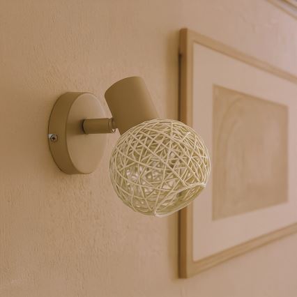 Επιτοίχιο σποτ φωτιστικό DEX 1xE14/10W/230V μπεζ/κρεμ