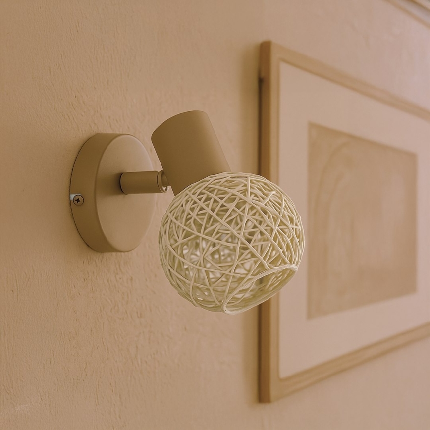 Επιτοίχιο σποτ φωτιστικό DEX 1xE14/10W/230V μπεζ/κρεμ