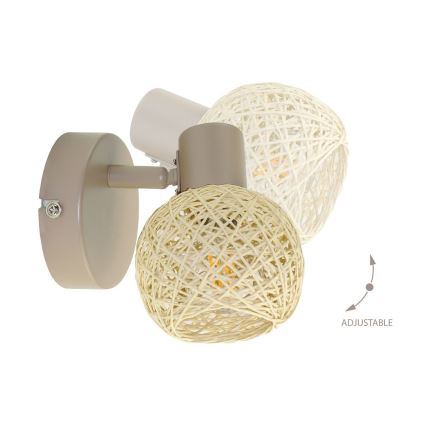 Επιτοίχιο σποτ φωτιστικό DEX 1xE14/10W/230V μπεζ/κρεμ