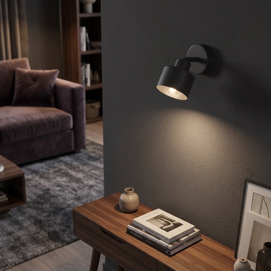Επιτοίχιο σποτ φωτιστικό PARKLA 1xE27/15W/230V μαύρο