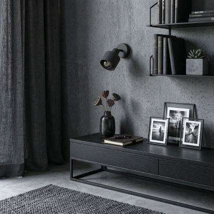 Επιτοίχιο σποτ φωτιστικό PARKLA 1xE27/15W/230V μαύρο