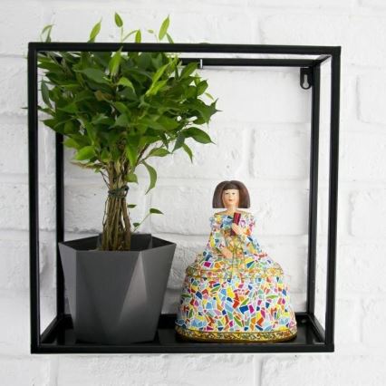 Επιτοίχιο ράφι 35x35 εκ. μαύρο