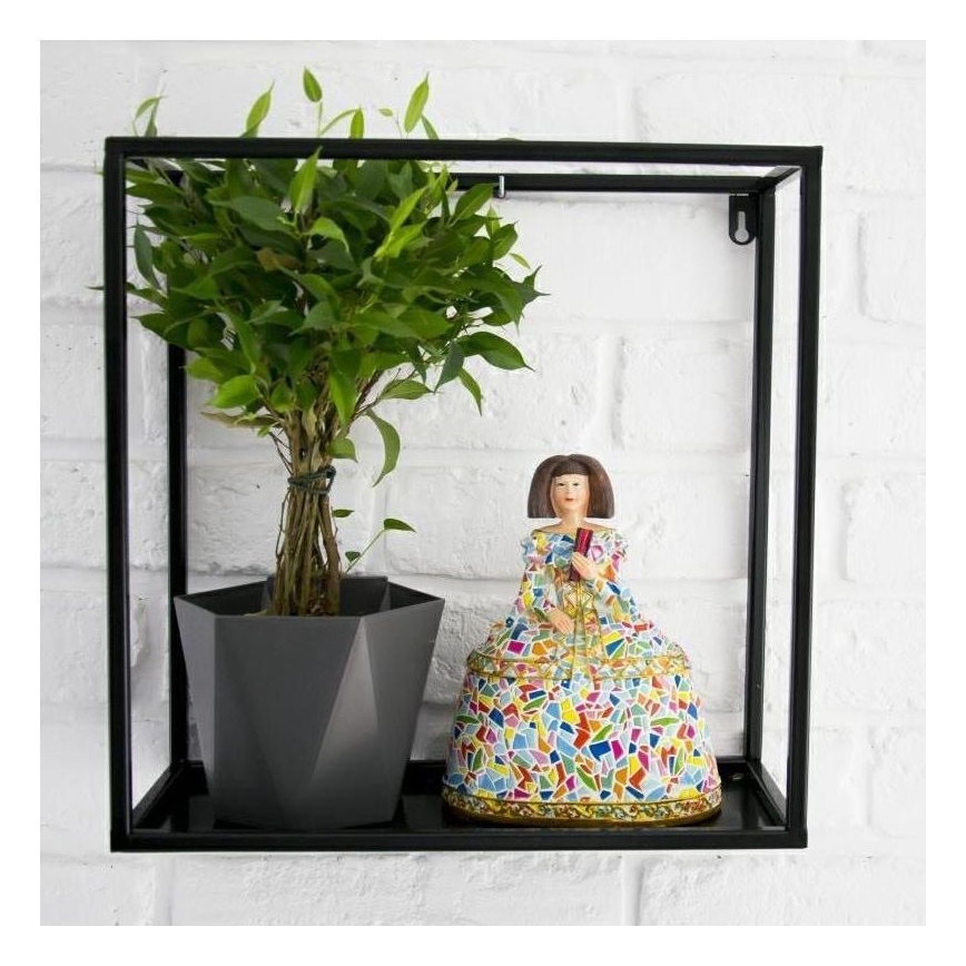 Επιτοίχιο ράφι 35x35 εκ. μαύρο