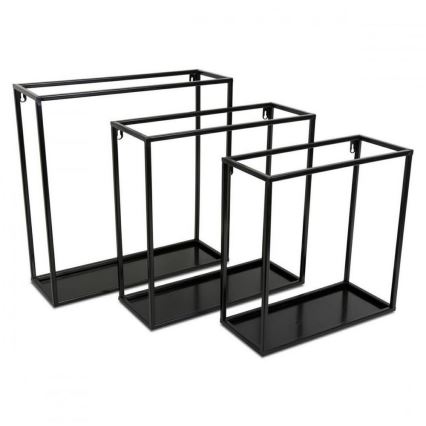 Επιτοίχιο ράφι 35x35 εκ. μαύρο