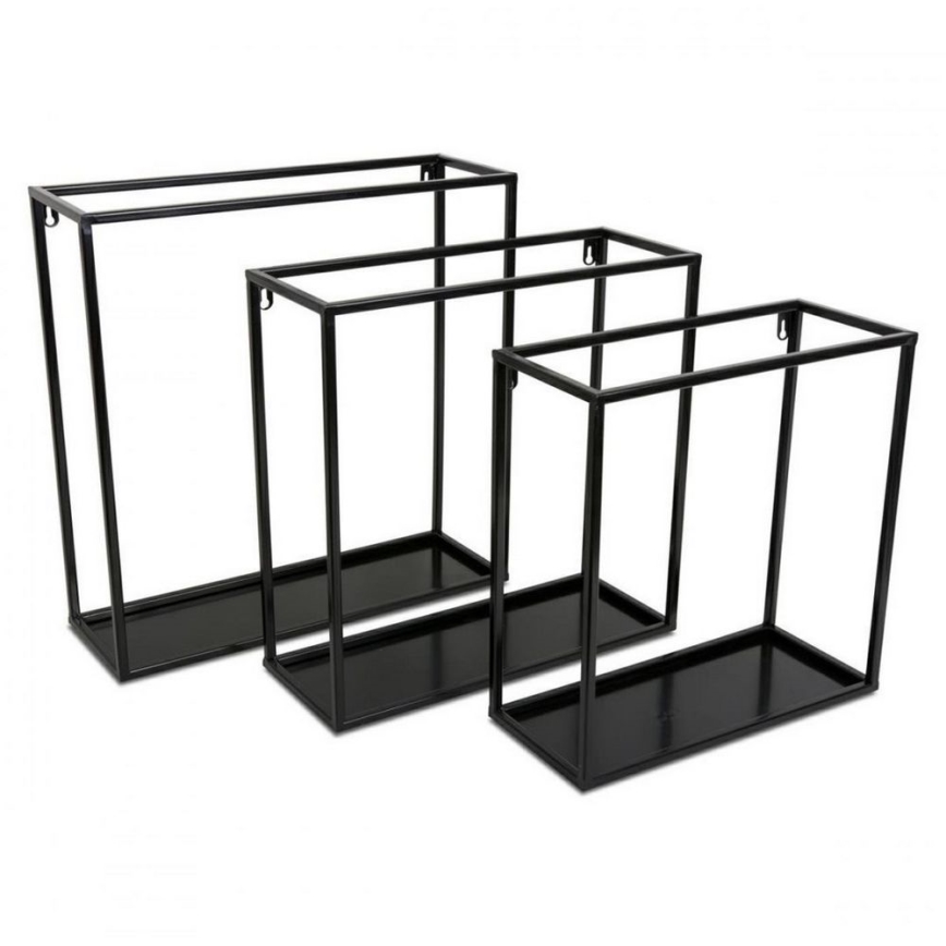 Επιτοίχιο ράφι 35x35 εκ. μαύρο