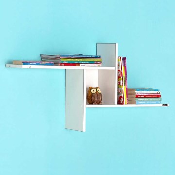 Επιτοίχιο ράφι 50x100 εκ. λευκό γυαλιστερό