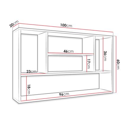 Επιτοίχιο ράφι PAPIKO 100x60x20 cm λευκό