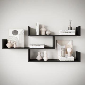 Επιτοίχιο ράφι TRIO 119x55 cm ανθρακί