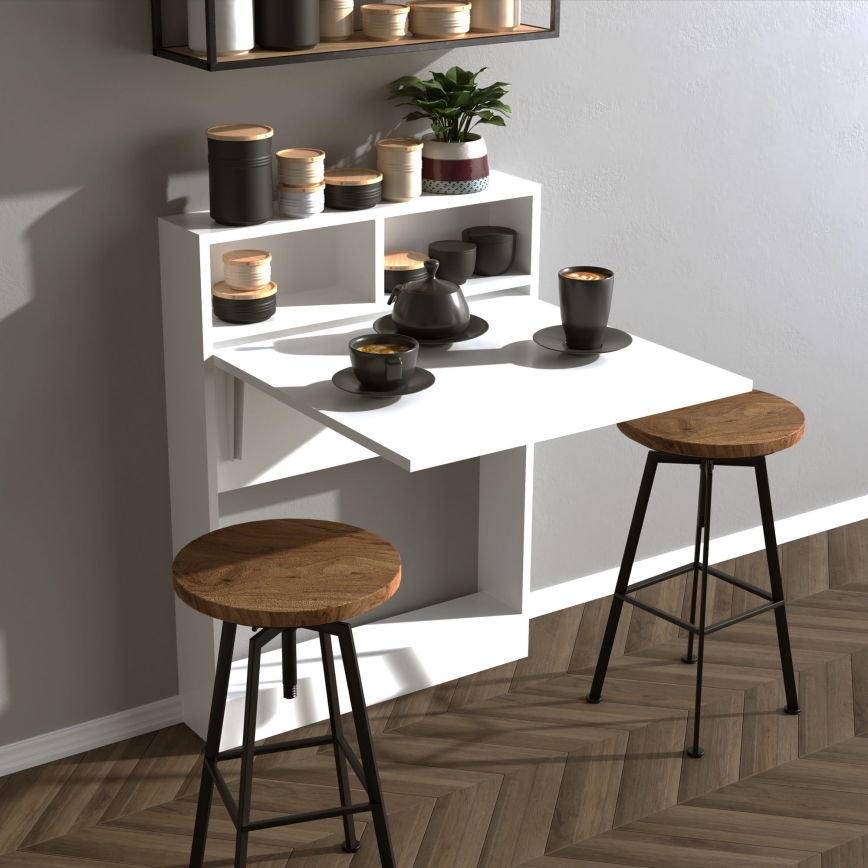 Επιτοίχιο πτυσσόμενο γραφείο BRACKED 96x70 cm λευκό