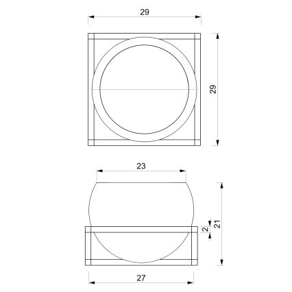 Επιτοίχιο γλαστράκι 27x29 εκ. σε χρυσό χρώμα