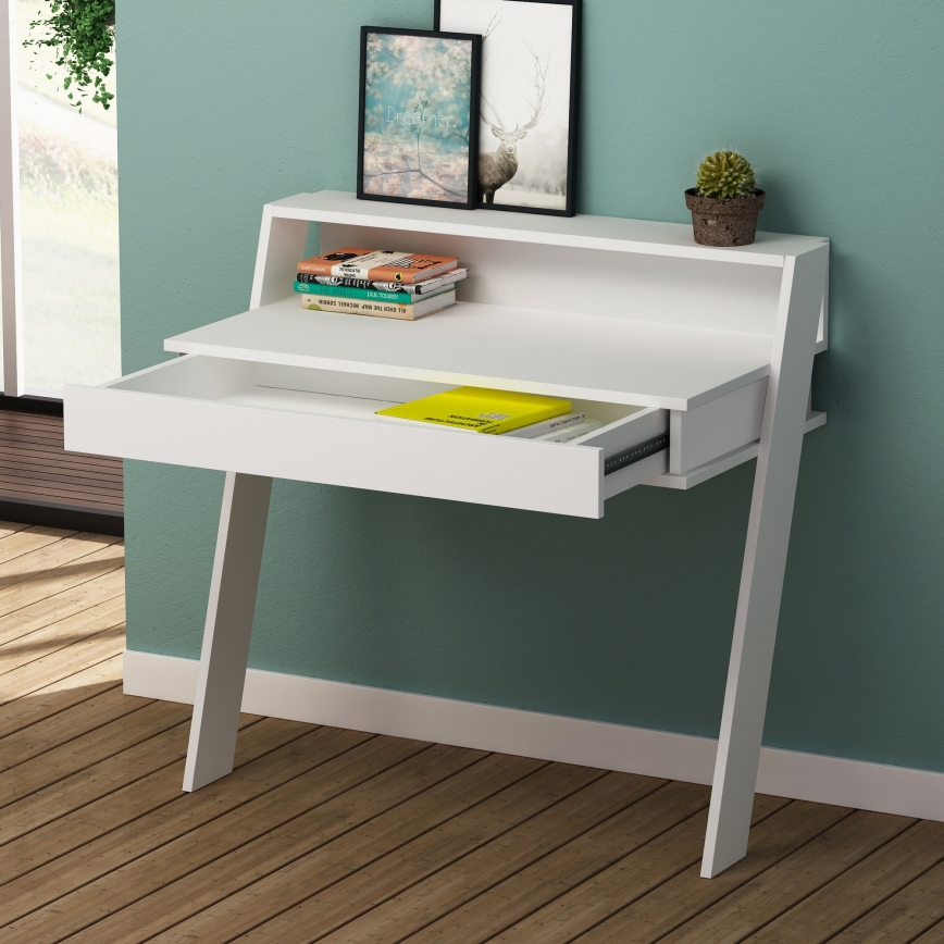 Επιτοίχιο γραφείο εργασίας COWORK 91x94 cm λευκό