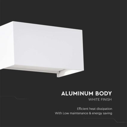 Επιτοίχιο εξωτερικό φωτιστικό LED/24W/230V 4000K IP65 λευκό