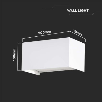 Επιτοίχιο εξωτερικό φωτιστικό LED/24W/230V 4000K IP65 λευκό