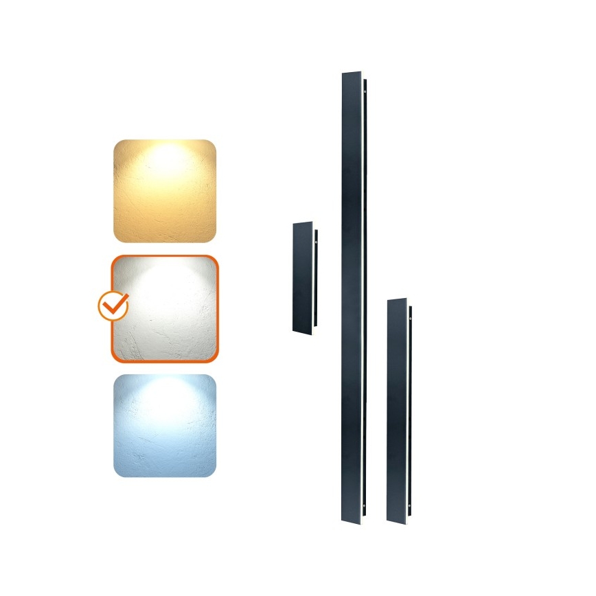 Επιτοίχιο εξωτερικό φωτιστικό LED MIRANA LED/25W/230V 4000K IP44 120 cm μαύρο