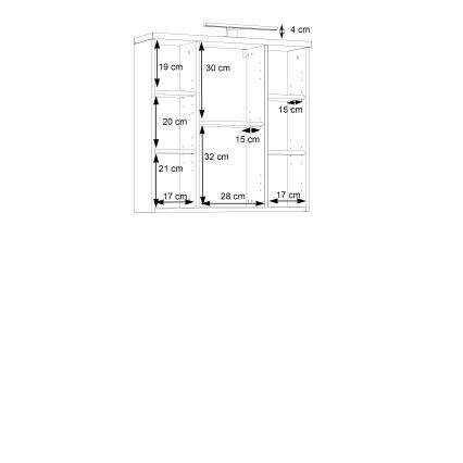 Επιτοίχιο ντουλάπι μπάνιου με καθρέφτη VENOM σε ανθρακί/καφέ