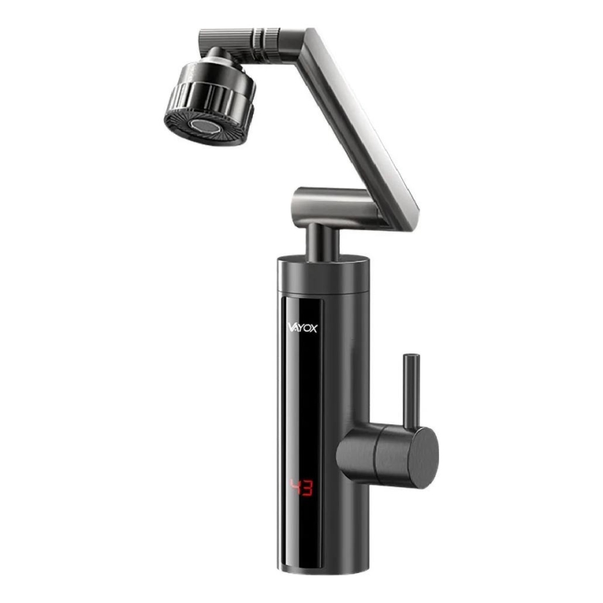 Επιτοίχιος ταχυθερμαντήρας μπάνιου με LED οθόνη 3000W/230V IPX4 ανθρακί