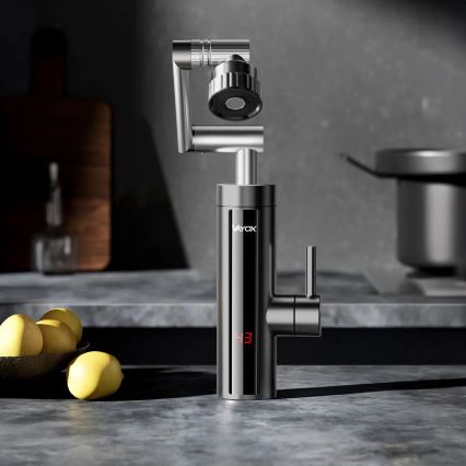 Επιτοίχιος ταχυθερμαντήρας μπάνιου με LED οθόνη 3000W/230V IPX4 ανθρακί