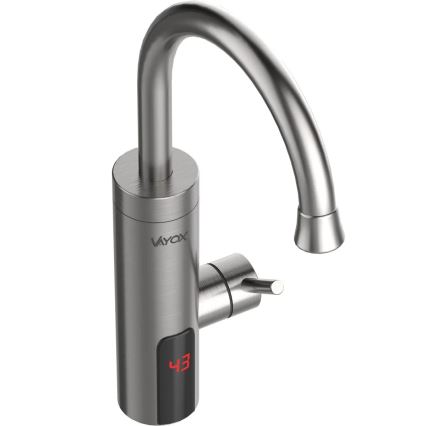 Επιτοίχιος ταχυθερμαντήρας μπάνιου με LED οθόνη 3000W/230V IPX4 ανοξείδωτο ατσάλι