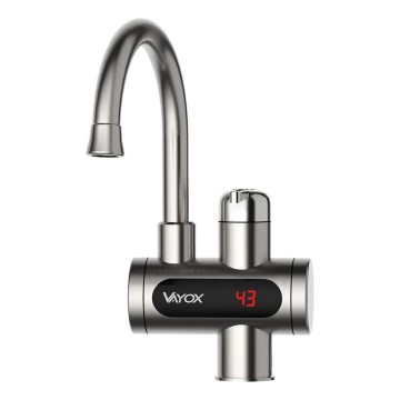 Επιτοίχιος ταχυθερμαντήρας μπάνιου με LED οθόνη 3000W/230V IPX4 ανοξείδωτο ατσάλι