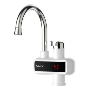 Επιτοίχιος ταχυθερμαντήρας μπάνιου με  LED οθόνη 3000W/230V IPX4 λευκό