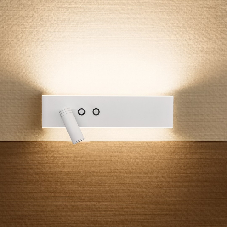 Επίτοιχο σποτ RESORT LED/10W/230V + LED/3W, λευκό, αριστερό